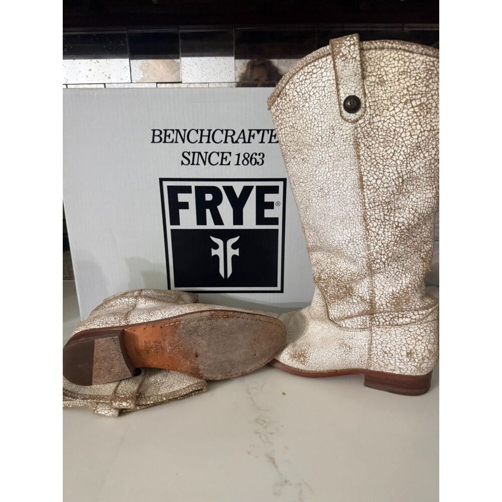 **FRYE Shirley Multi Strap Harness Suede Boots | Stone | Size 10M**